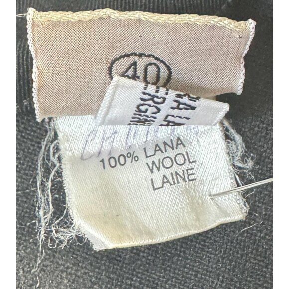 Vintage 1980s jumpsuit, black, pure wool, wide lapels, by Krizia Italy - Picture 10 of 10